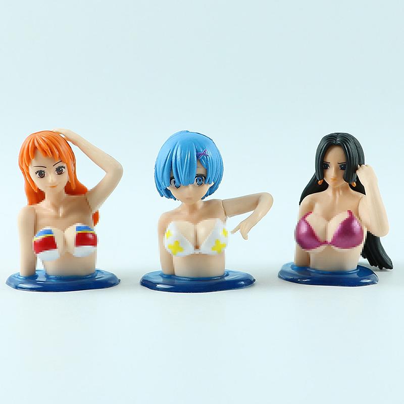 Shaking Chest Girls Car Ornaments Decoration  Kawaii Car Dashboard Cartoon Anime Dolls Car Interior Accessories