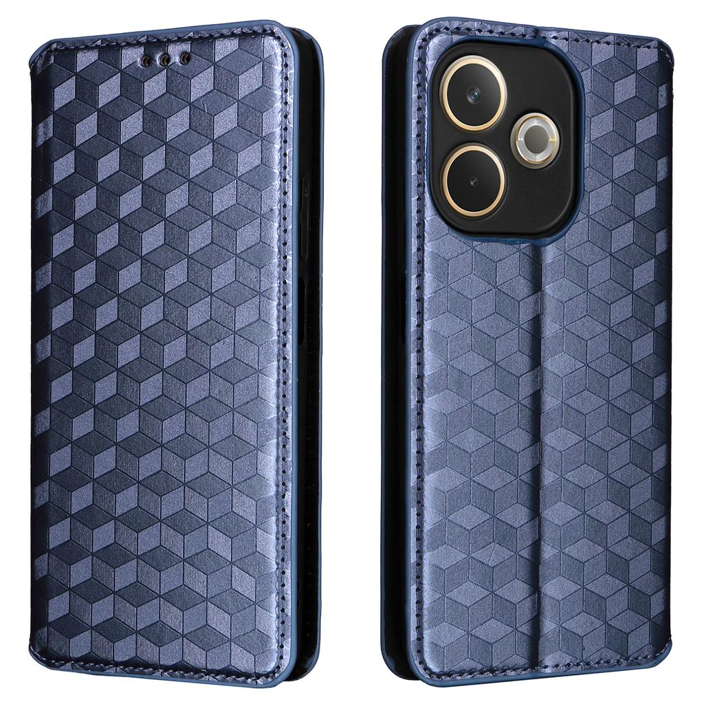 For Oppo A5 Pro 5G Case Wallet Rhombus Imprinted Leather Phone Cover
