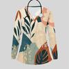 Women Plus Size Floral Leaf Print Scrub Top V Neck Long Sleeve With Front Pockets