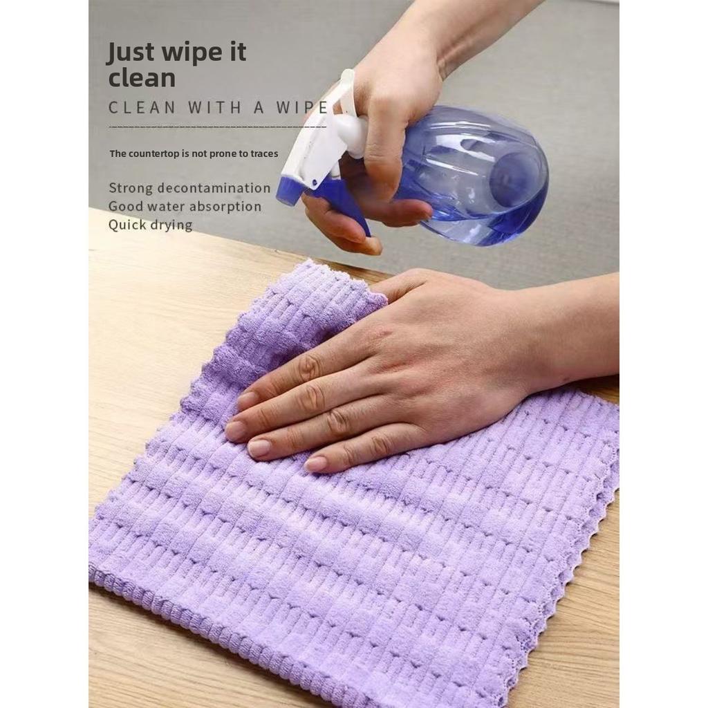 8-1 ks Koralový samet Avokádo Čtvercový ručník, Měkký a savý kuchyňský ručník, Utěrka do myčky, Čisticí ručník