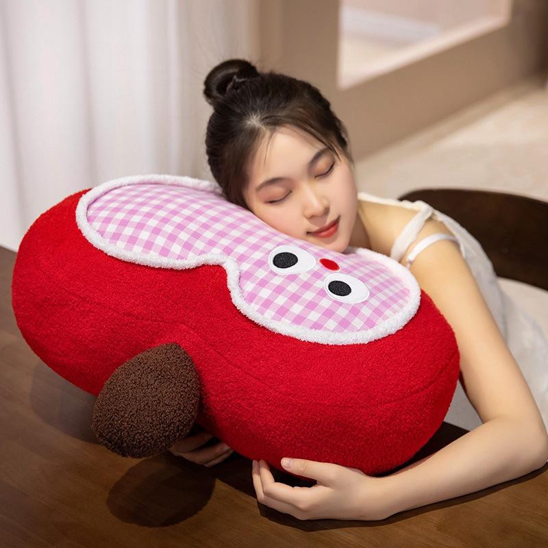 Cute Plaid Apple Sleeping Pillow Girl Bed Cushion Dormitory Birthday Gift Sofa Office Waist Back