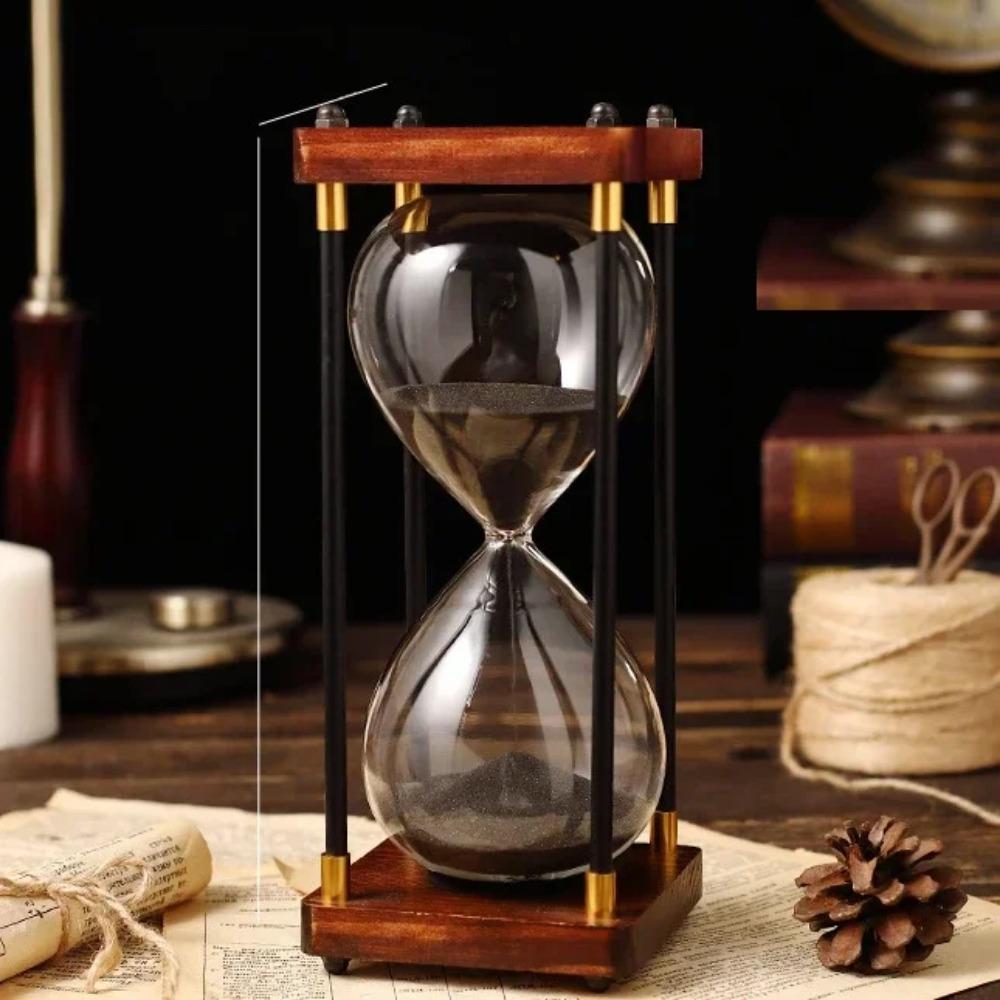 

30/60 минут Офисные и домашние песочные часы Креативные деревянные песочные часы Песочные часы Декоративные украшения Часы 60mins чёрный