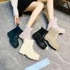 Fashion Women Thick Soled Rain Boots Non-Slip Fashion Outdoor Wear-resistant Rubber Waterproof Shoes Women Jelly Soft Soled Rain Boots