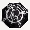 1pc Skull Web Automatic Folding Umbrella - Windproof Compact Travel Umbrella with Auto Open/Close, 8-Rib Heavy-Duty Shaft for Women/Men A041