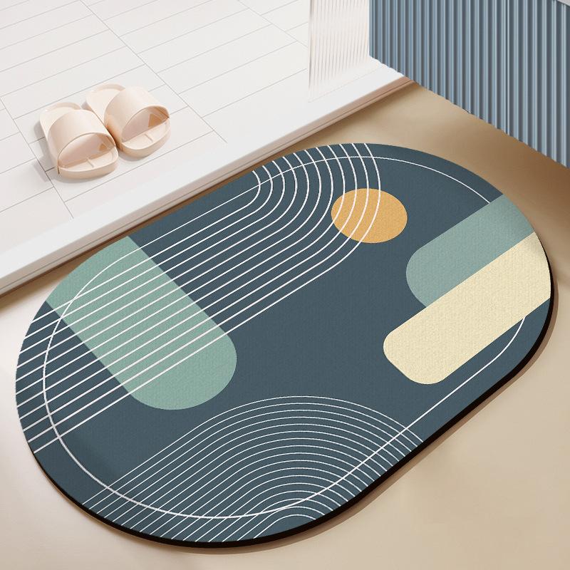 Household Diatomaceous Mud Quick Drying Soft Floor Mat Bathroom Absorbent Non-slip Toilet Toilet Carpet Thickened