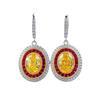 Charm Female Big Yellow Oval Zircon Stone Drop Dangle Earrings Cute  Color Party Jewelry For Women