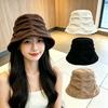 1Pcs Korean Style Foldable Travel Outdoor Hat Corduroy Pleated Bucket Hat For Women Solid Color Soft Casual Sun Hat