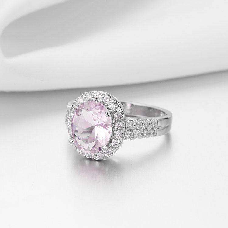 Silver 925 Jewelry Ring Zircon Pink Sapphire Trendy Party Classic 925 Sterling Silver Rings Jewelry
