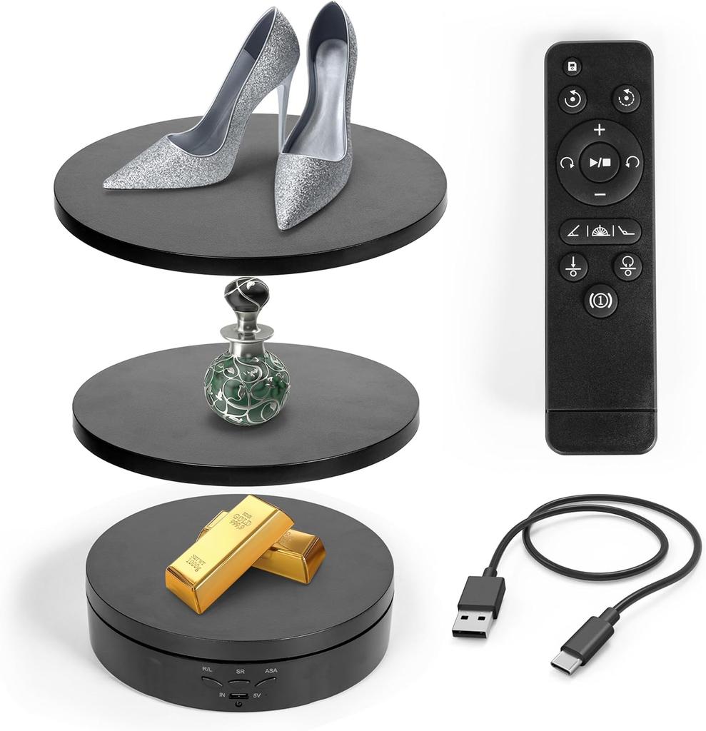 Remote Control Motorized Rotating Display Stand - 360° Electric Rotating Platform | 3-in-1 Sizes