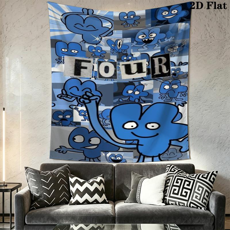 BFDI Game Wall Tapestry Aesthetic Wall Hanging Printed Fabric Blanket Decorative Tapestries for Bedroom Living Room Home Decor