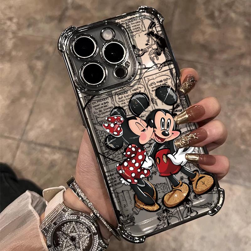 Lovely M-Mickey Minnies Plating Phone Case For Google Pixel 10 9 8 7 9a 8a 7a Pro XL 5G Anti Fall Airbag