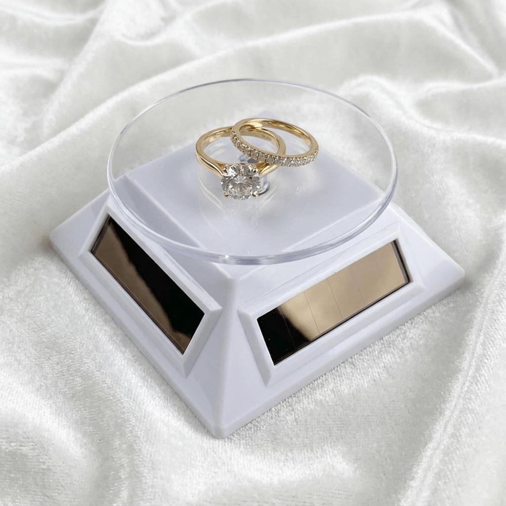 Compact Design Solar Turntable 360 Degree Rotation Revolving Platform Retail Showcase