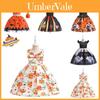 Halloween Children's Cosplay Costume With Ghost Pumpkin Design And Handbag
