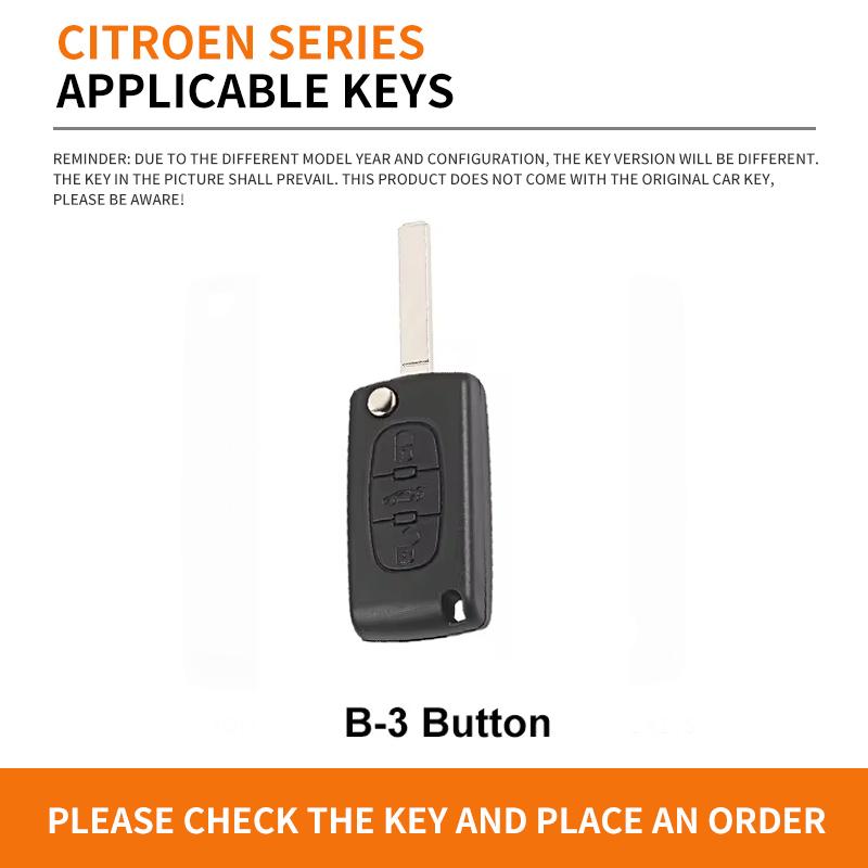 Custodia Protettiva Guscio Portachiavi Fob in Metallo e Pelle per Chiave a Flip per Auto Citroen C2 C3 C4 C5 C6 C8 Xsara Picasso Berlingo