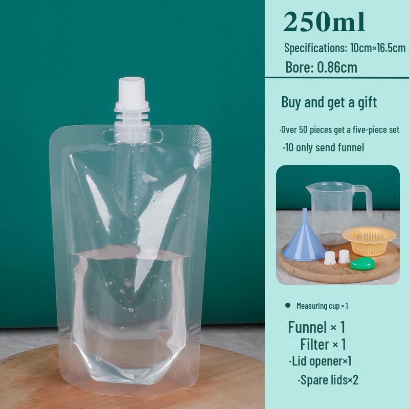 Disposable Transparent Spout Pouch for Soy Milk, Tea, and Juice