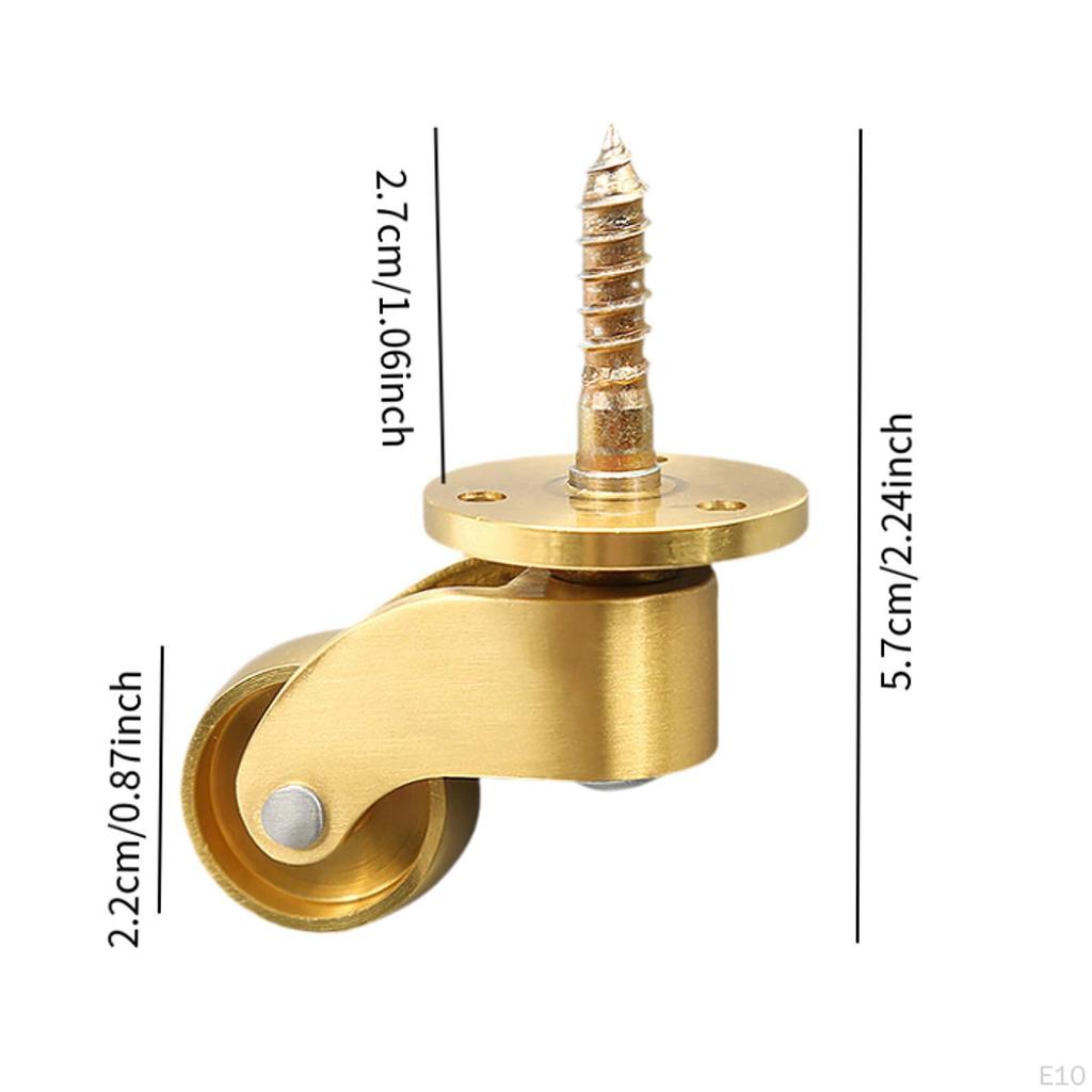 Heavy Duty Swivel Caster Furniture Brass Wheels
