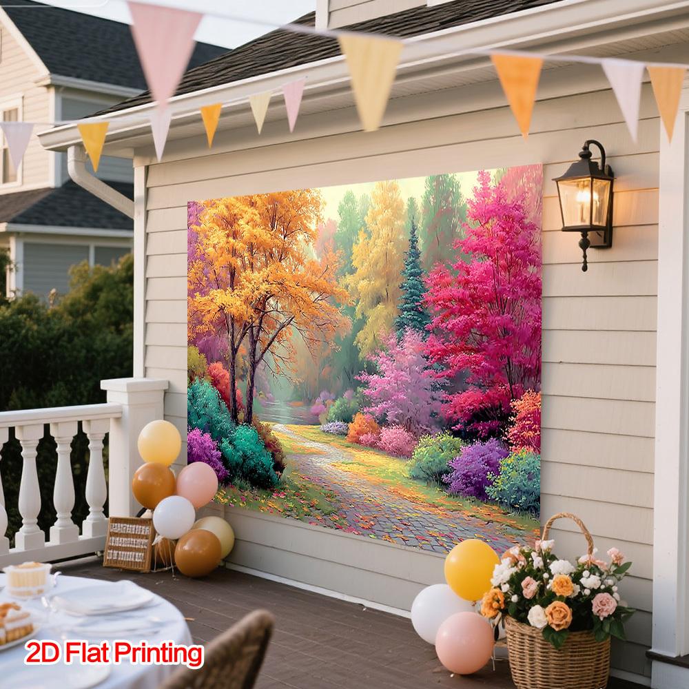 2D Plane, 1 Piece - Autumn Forest Path Scenery | Suitable for Families and Gardens