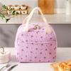 Portable Floral Printed Food Handbags Reusable Large Capacity Insulated Lunch Box Waterproof Office Camping Ins Bag