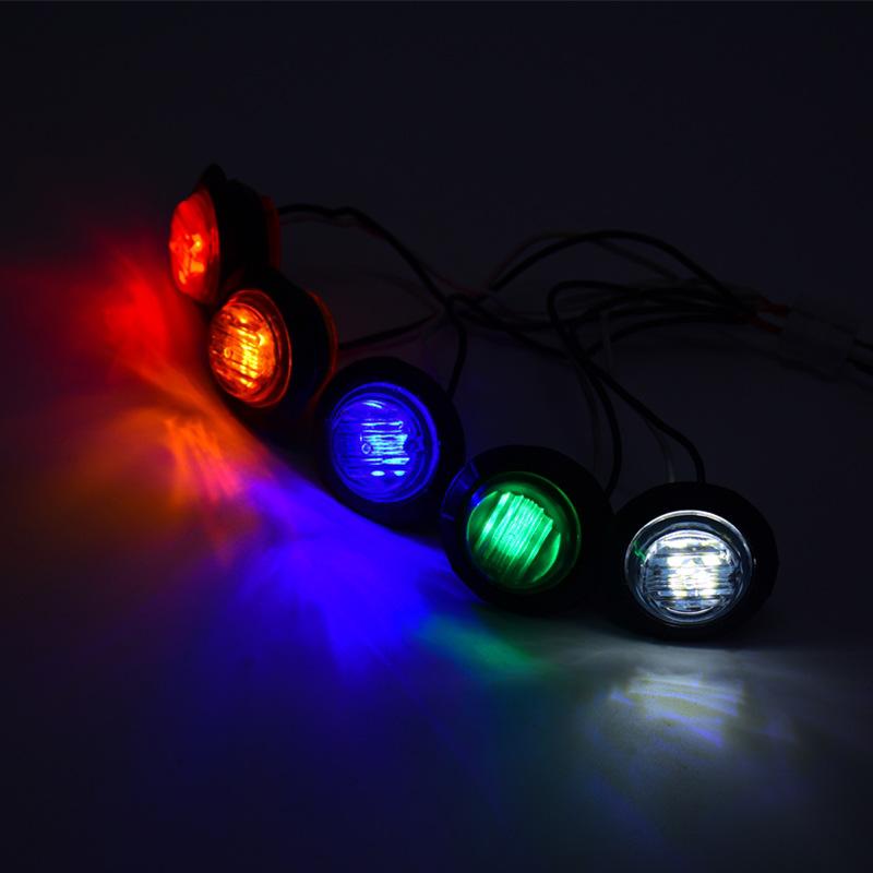 A Pair  Round Turn Signal Lamp 12V-24V General Automobile Side Lamp Signal Lamp LED Side Lamp Turn Signal Lamp Middle Net Lamp