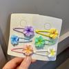 4Pcs Girl Hairpins Flower Decor Base BB Clip Base Design Hair Clips Smooth Surface Versatile Hair Accessory