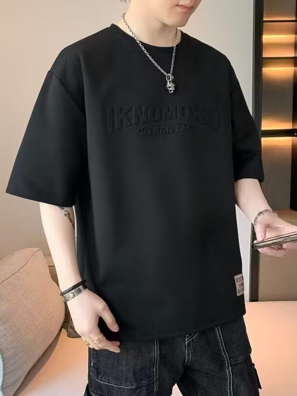 2026 Men's Trendy Loose-Fit Round Neck Embroidered T-Shirt