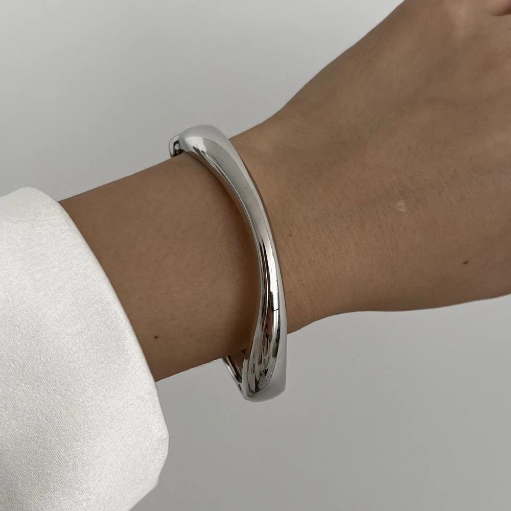 Vintage Punk Women Bracelet 3 Styles Geometric Spring Bangles Metal Cuff Bangles  Bracelet Charm