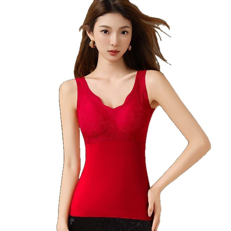 Lined Thermal Tank Top With Built In Bra