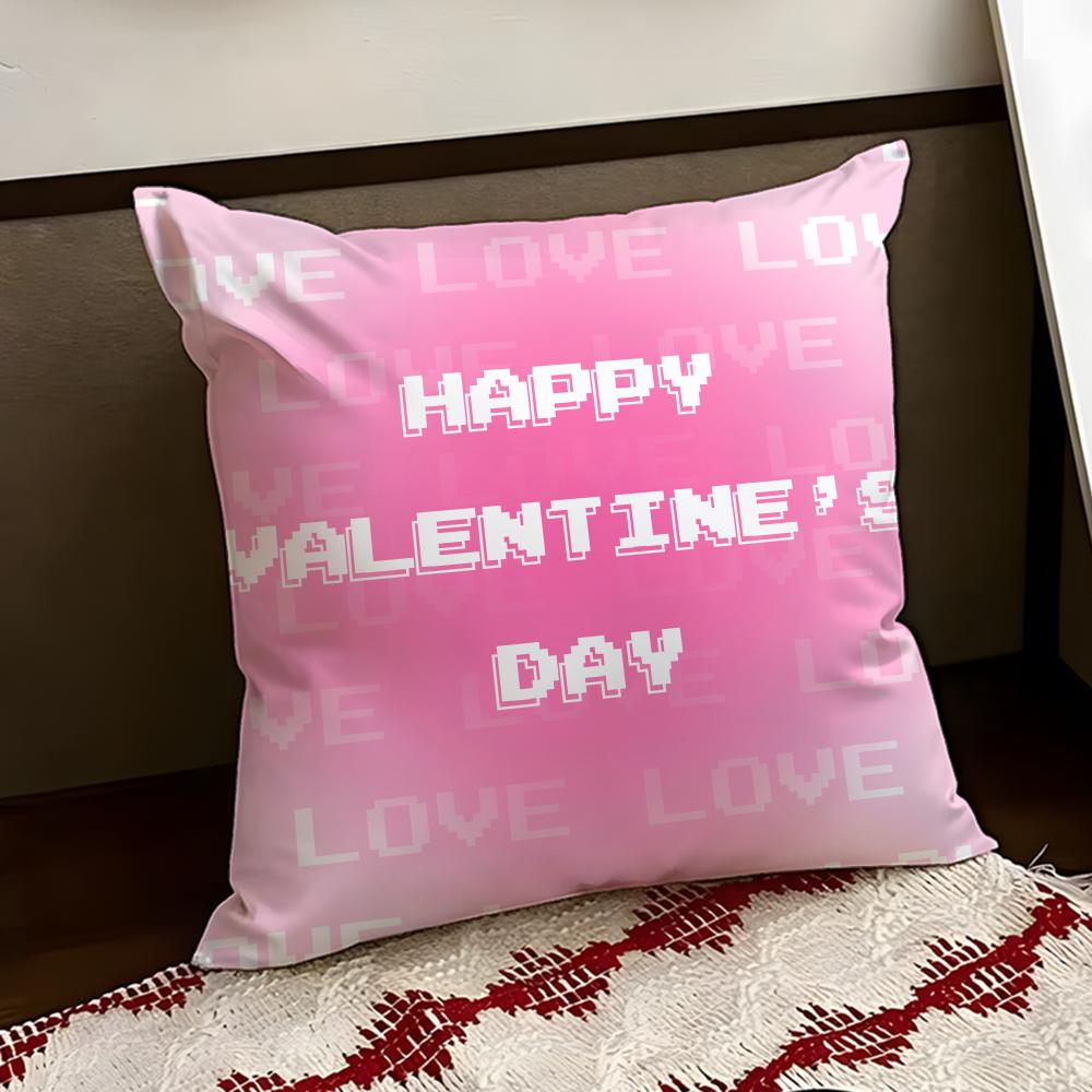 Cute Valentines Day Cushion Cover Reversible Soft Durable Pillow Cover Home  Car MultiScene Use for Daily Comfort