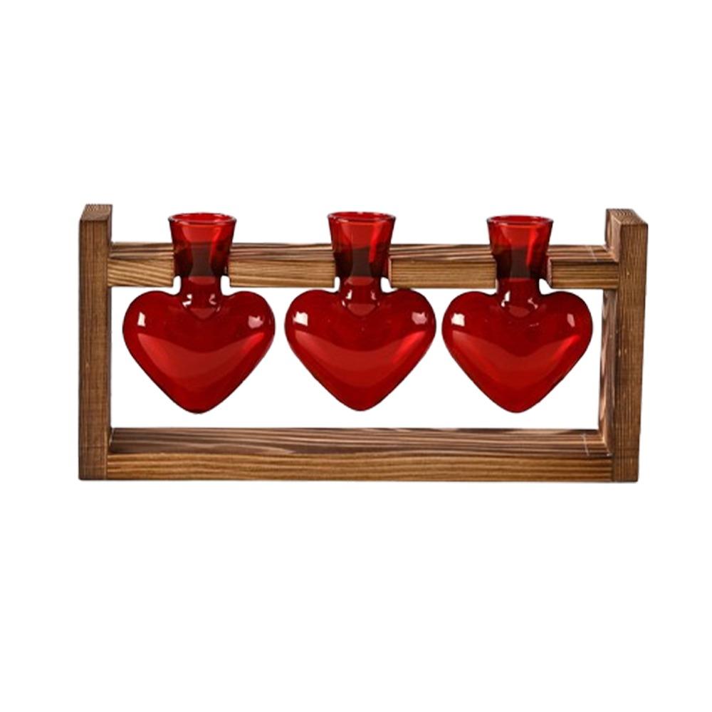 Transparente Hydroponik-Pflanzenvase Holzständer Holzrahmen Vase Pflanzenliebhaber Geschenk