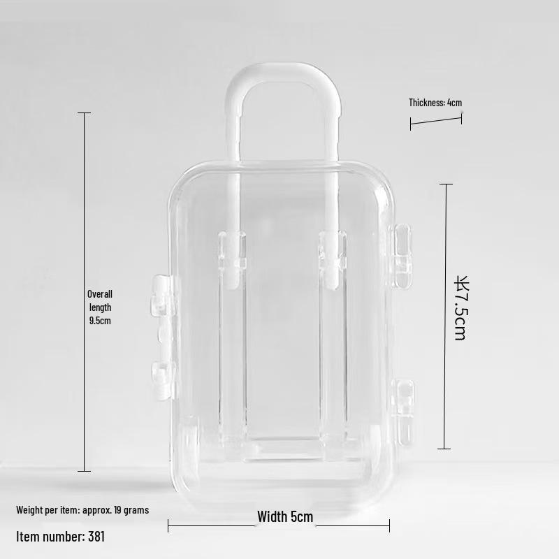 Cute Cartoon Number Jewelry Trolley Case: Transparent, Retractable Mini Storage Box