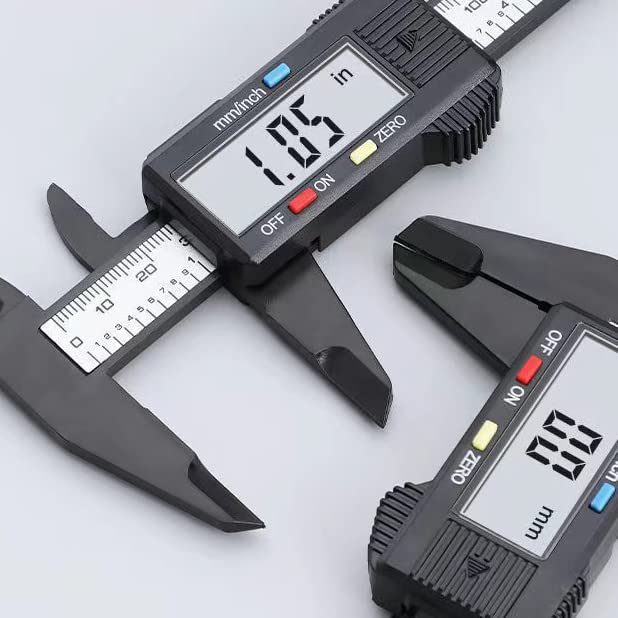 Digital Vernier Carbon Large LCD Precision Measuring Outer Inner Step Battery Included Caliper, 0-150mm, Fiber, Display, Work, Carpentry, DIY, Tool,
