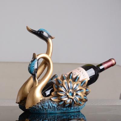 Stojak na wino Swan Czerwony Stojak do salonu Montowany Stojak do przechowywania Ozdoby Kreatywny Europejski Barek Dekoracja ślubna