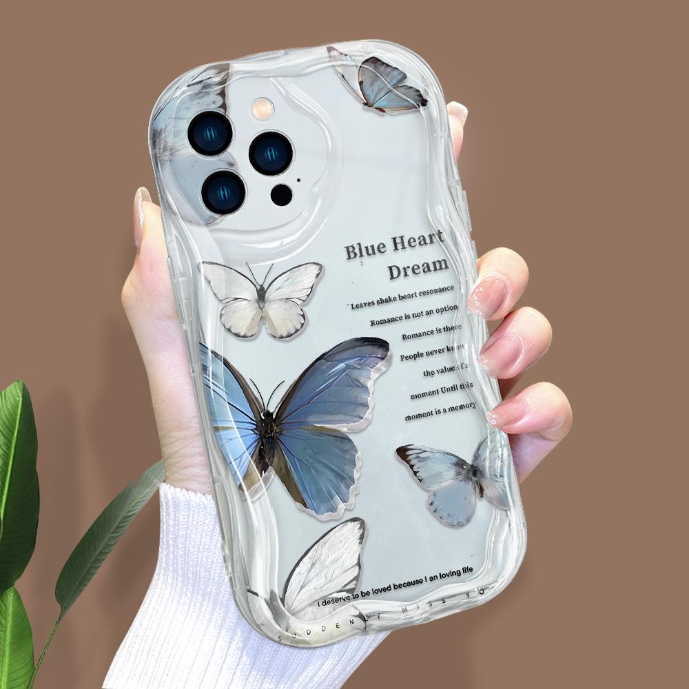 Cartoon Pattern Cream Texture Casing Wavy Edge Soft Silicone Cover Phone Case for IPhone Samsung Huawei Honor Xiaomi Redmi Infinix Tecno