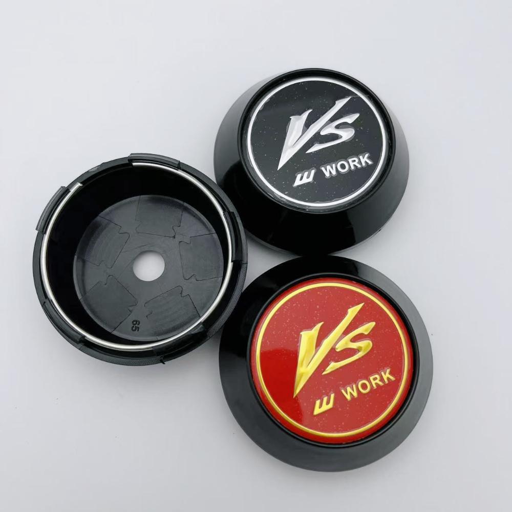 4pcs 60mm 64mm 65mm 68mm 69mm VS W Work Logo Badge Car Wheel Center Caps Replace Accessories Wheels Rim Hub Hubcaps Centre Cover