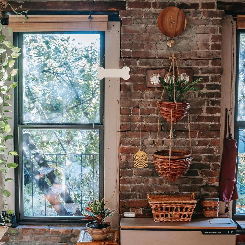 Dog Bone Wood Sign Blank Wooden Plaque Unfinished Wood DIY Crafts Hanging Sign for Puppy Pet House Door Wall Decoration 20Pcs