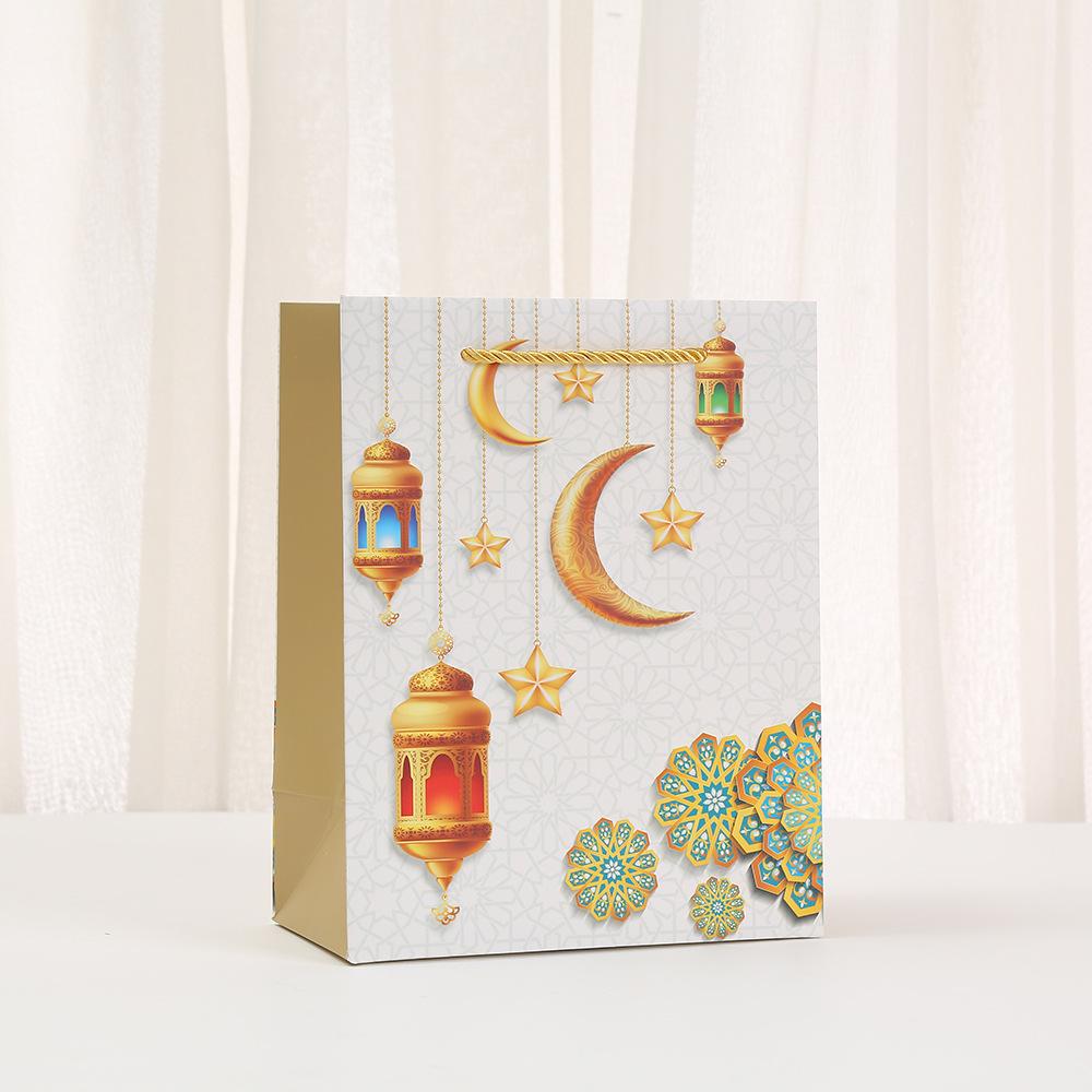 6/10pcs Ramadan Kareem Islamic Gift Bags Decorative Paper Tote Bags with Rope Handles for Presents Party Supplies Packing Candy