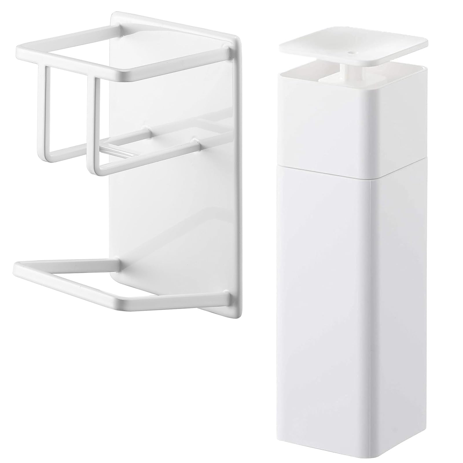 

Yamazaki Jitsugyo Magnetic Sponge Bottle Holder & One-Hand Dispenser [Set of 2] Tower White 3767 5213