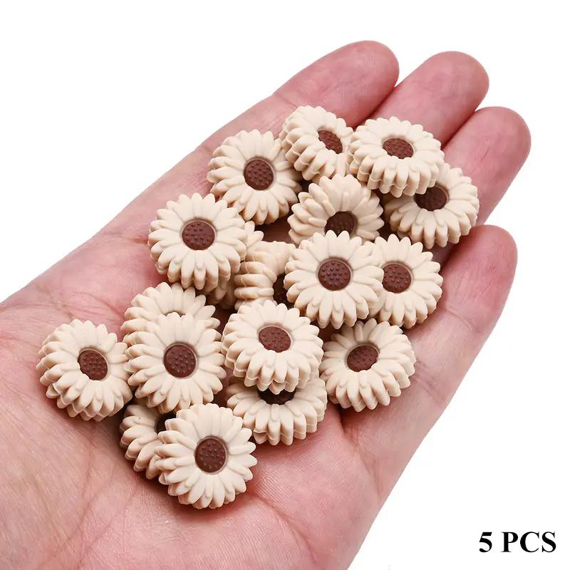 5/15PCS Multi-color Daisy Silicone Beads, 20mm, Suitable for DIY Pen Bead Bracelets, Necklaces, Keychain Accessories, Etc