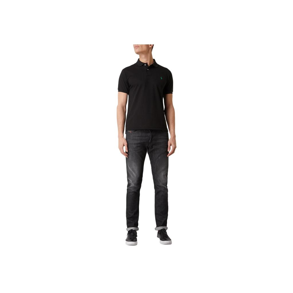 Polo Ralph Lauren Solid Color Logo Embroidered Pullover Casual Short Sleeve Polo Shirt Men Tops Black 710751221-005