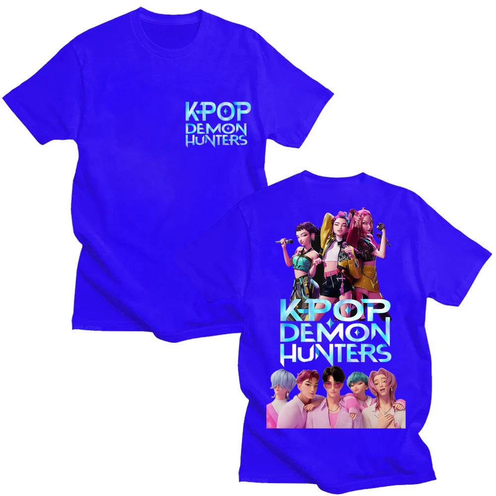 Movie KPop Anime Demon Hunters Saja Boys T Shirt Men Women Fashion Short Sleeve Oversized Cotton Casual Loose T-shirt Fans Gifts