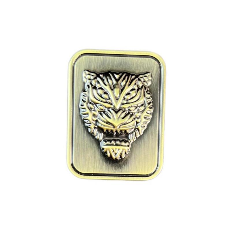 Tiger Head Fidget Mechanical Slider Magnetic Push Card Pushing Plate Haptic Coin Sensory Toy EDC Metal Relieve Stress Relief Toy