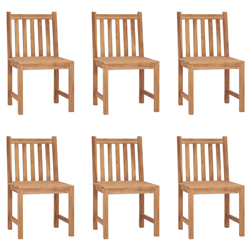 Garden Chairs 6 pcs with Cushions Solid Teak Wood