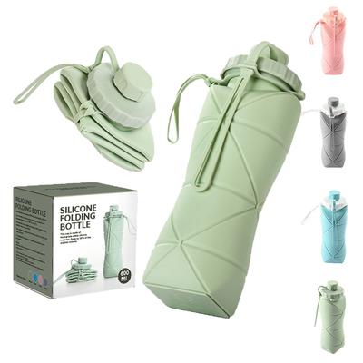 Botella de agua deportiva de silicona plegable de 600ml, taza de agua portátil para viajes al aire libre, correr, montar, acampar, senderismo, Kettl