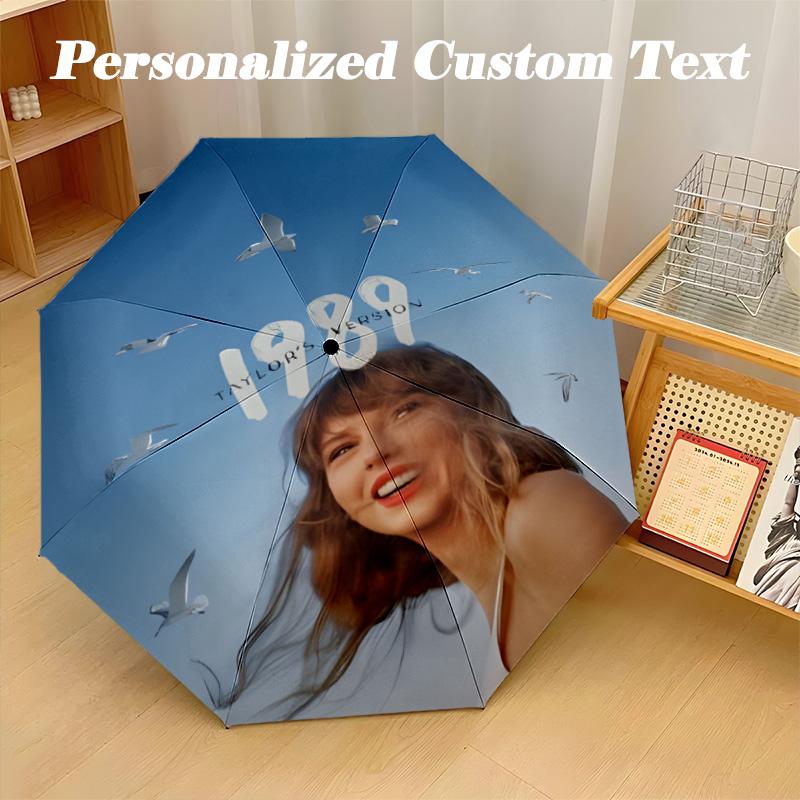 8‑Rib Automatic Umbrella, Taylor Swift Design Foldable Umbrella for Sun Rain Protection Travel