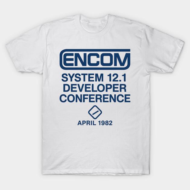 

Men Black Print T-shirt Encom - System 12.1 Developer Conference No-Cut Transfer Paper Print Cotton Tshirt 2XL