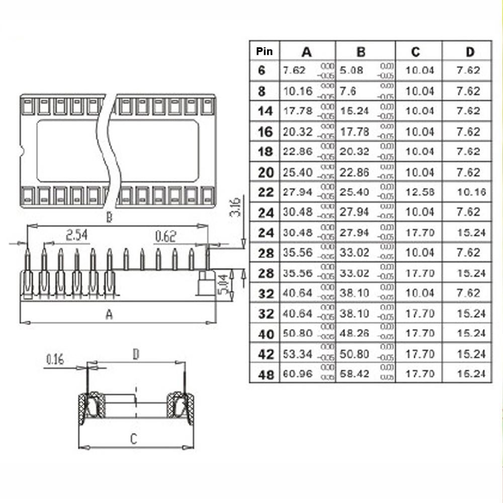 50PCS DIL / DIP SIP IC Sockets Adaptor Solder Type 6 8 14 16 18 20 24 28 32 40 Pin PCB Sockets Integrated Circuit Holder Way 0.3" 0.6" Wide
