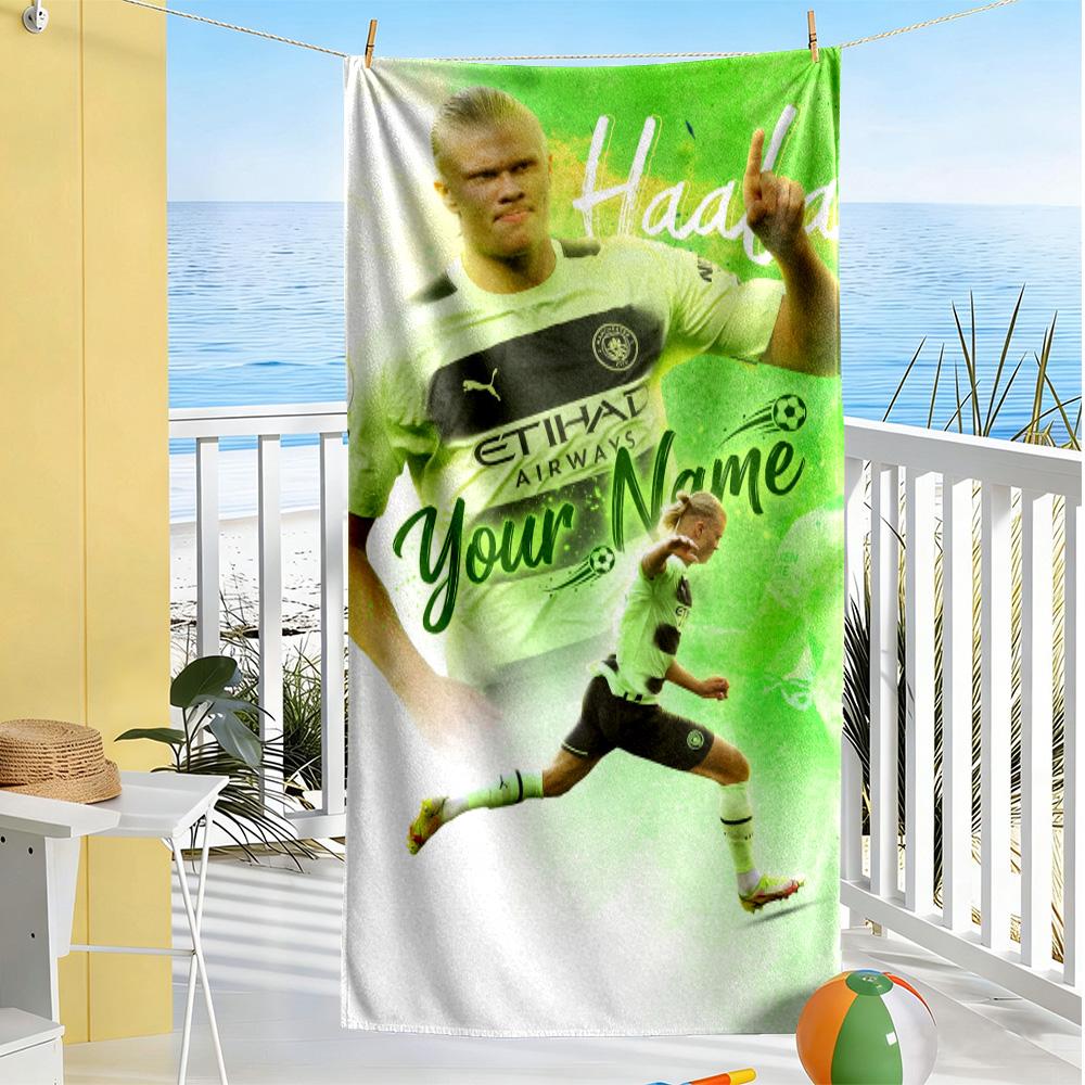Haaland Customized Name Beach Towel Quick-Dry Soft Microfiber Suitable for Sports Travel Swimming Yoga Bathroom Beach And Pool