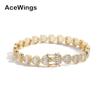 European and American Hip-hop Jewelry New, Love Zircon Bracelet Men's and Women's Bracelet Couple Stacked Wind Tennis Chain Heart Shape