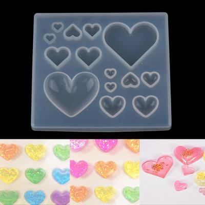 Asortyment form silikonowych Candy Heart Cabochon do produkcji żywic epoksydowych