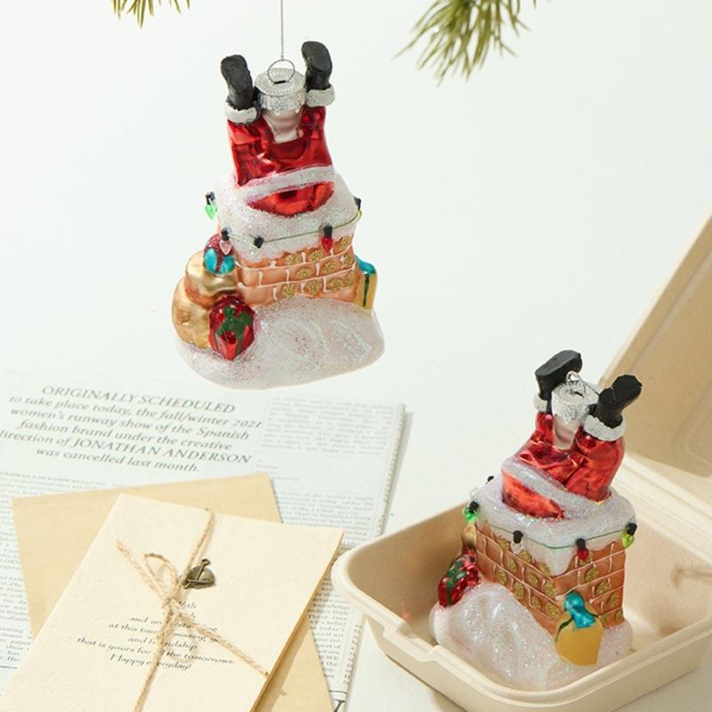 Ljus Pastellfärgad Splittersäker Glas Julgransdekorationer med Konstnärlig Geometrisk Accent